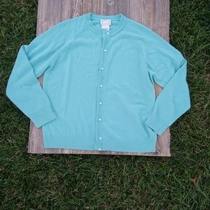 Vintage Soft Cozy Long Sleeve Pearl Button Down Ribbed Cardigan Sweater Top